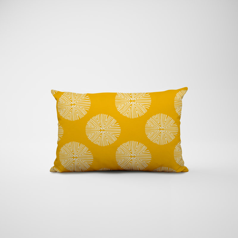 Housse et insert de coussin rectangulaire en polyester pour l'intérieur et l'extérieur, Jaune