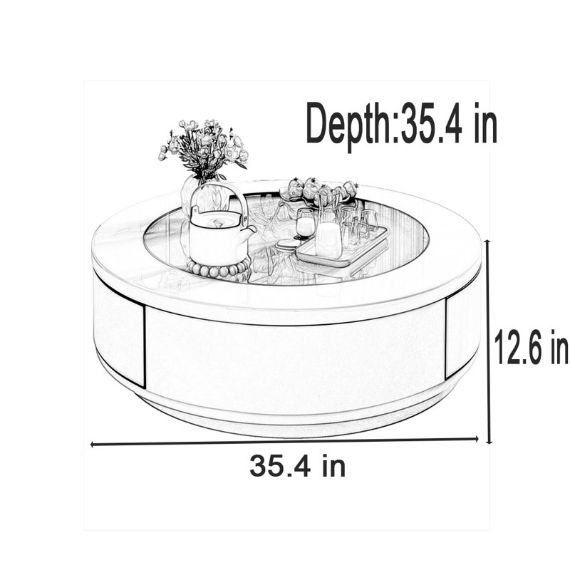 Table basse ronde Luxe, Doré
