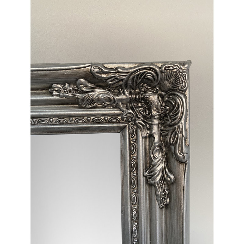 McSherrystown Solid Wood Framed Wall Mounted Accent Mirror, Silver