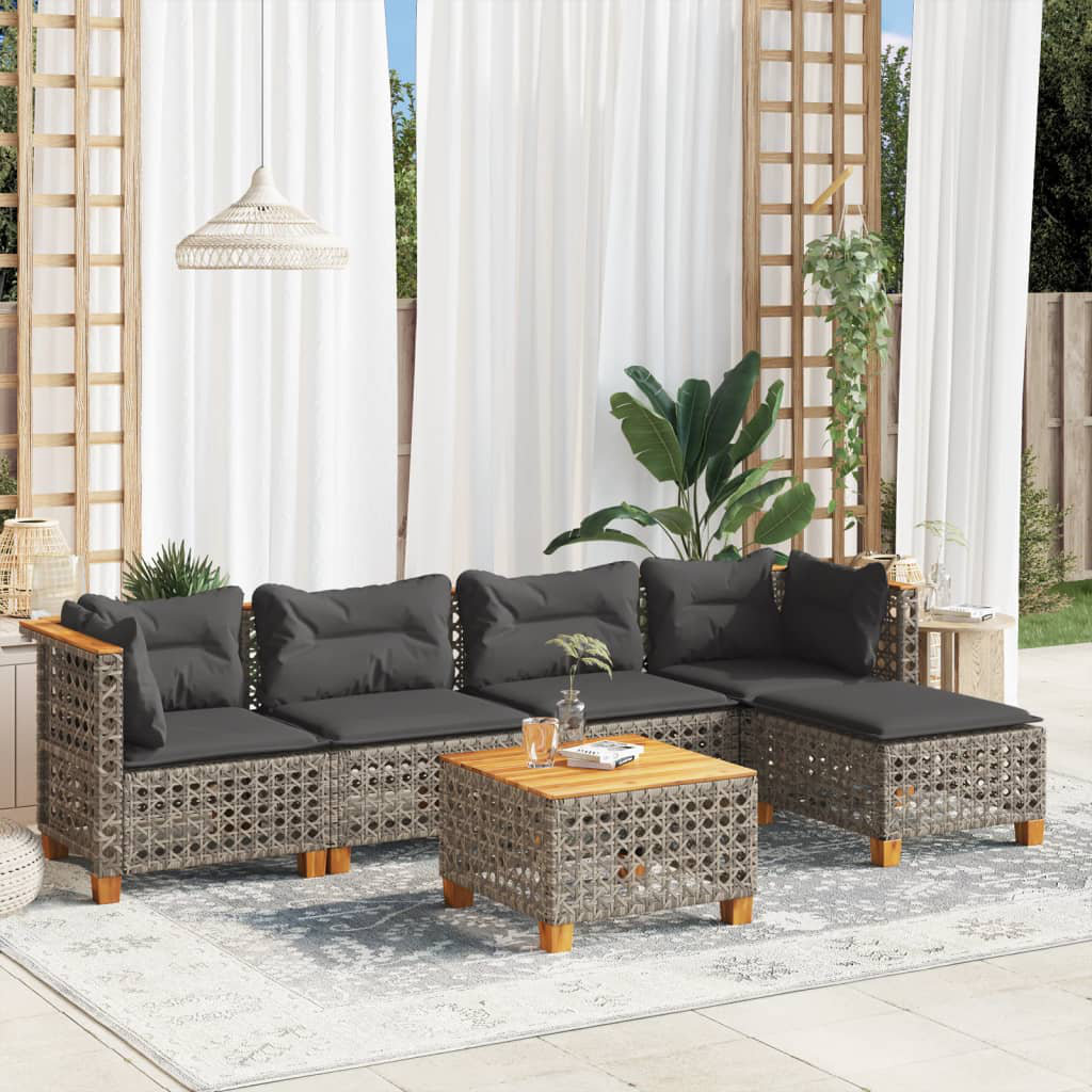 5-Sitzer Lounge-Set Cardonaghy aus Polyrattan mit Polster