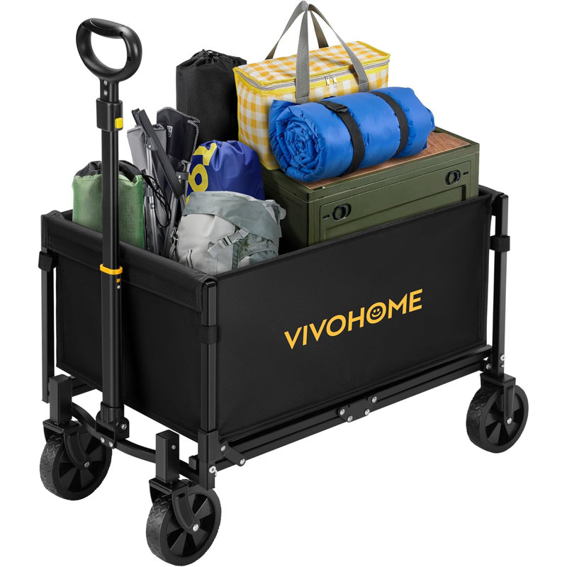 300 Lb. Capacity Collapsible Lightweight Portable Garden Cart With All-terrain Wheels