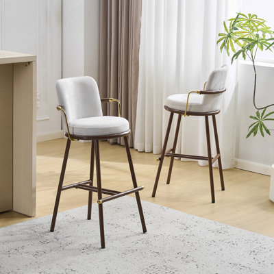 Ensemble de 2 tabourets de bar modernes, tabourets de bar pivotants rembourrés en similicuir réglables, chaises de bar à hauteur de comptoir avec dossier pour îlot de cuisine, noir