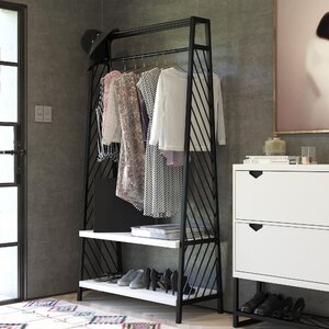 CosmoLiving by Cosmopolitan Brielle Steel Hall Tree and Shoe Storage ...
