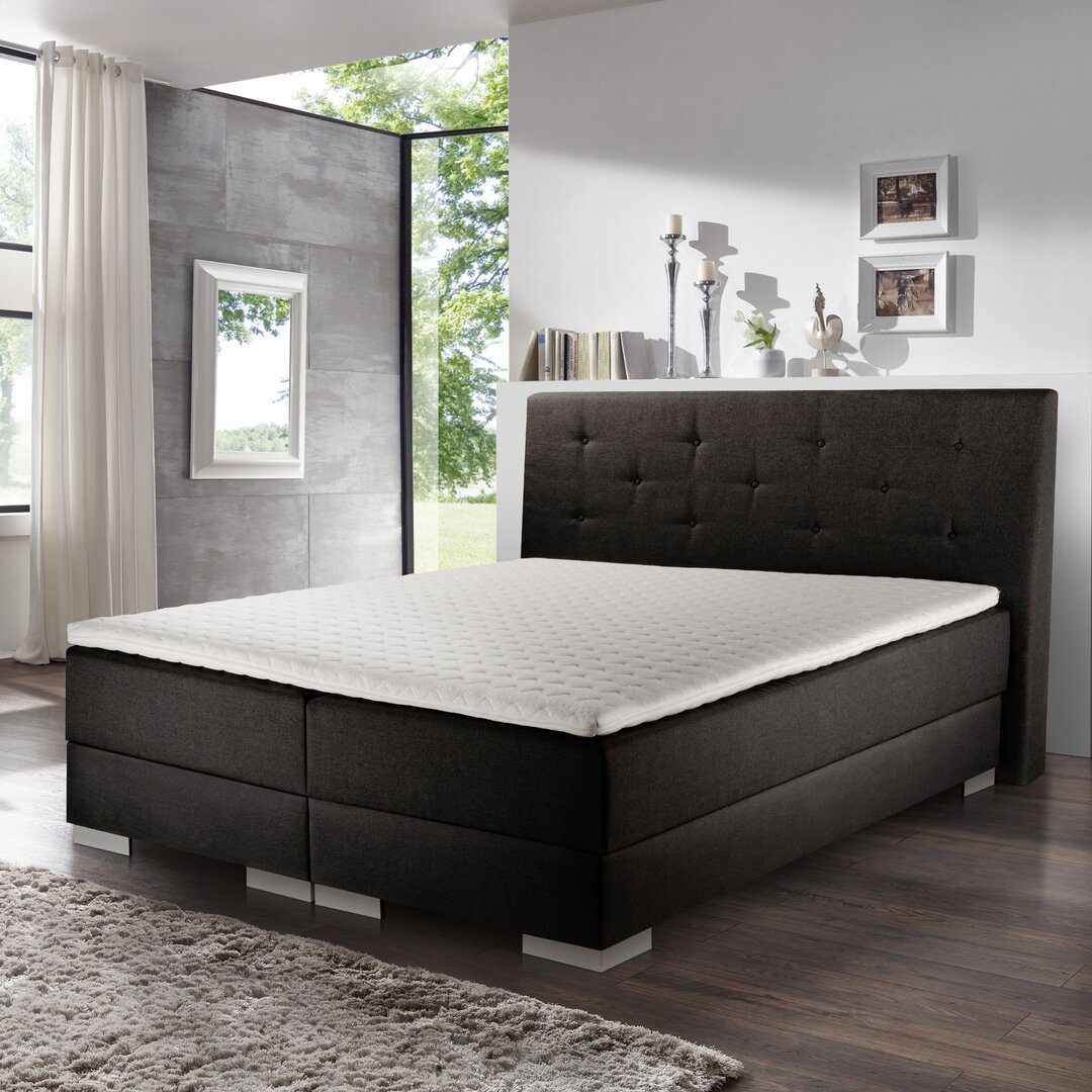 Boxspringbett Burnet mit Topper und Stauraum