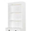 Bibliothèque moderne blanche avec hauteur de 83,4 po, lumières à DEL, 2 portes en verre, 1 tiroir et tablettes de rangement pour l'éclairage du salon, 3 chambres à coucher ouvertes