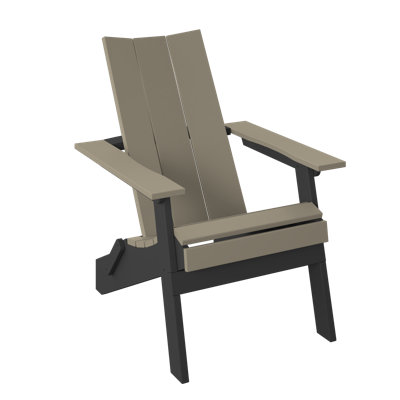 Adirondack pliant moderne Polybird. Bois vieilli et noir