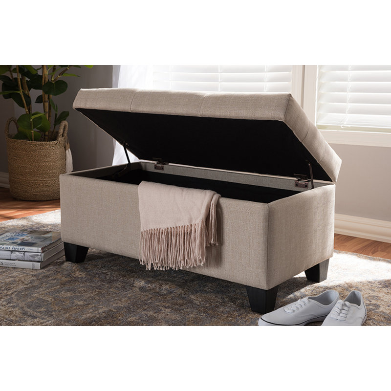 Colgan Upholstered Ottoman, Beige