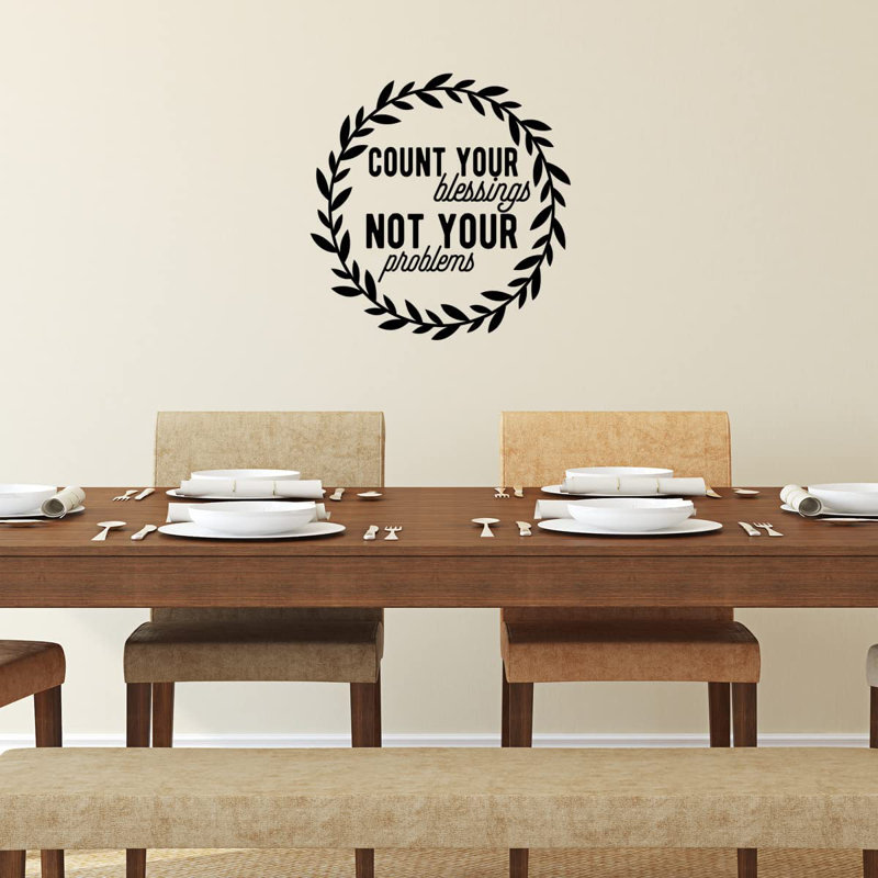 Text & Numbers Non-Wall Damaging Wall Decal, Black, 13" H x 13" W