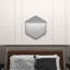 Miroir mural hexagonal en bois avec cadre minimaliste-1824171747