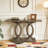 Farmhouse Hallway Sofa Table With Geometric Base-372501648