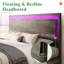 Lit double flottant avec lumière DEL Tryston, gris-1720832478-1720832472