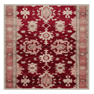 Machine Washable Overdyed Beige Area Rug