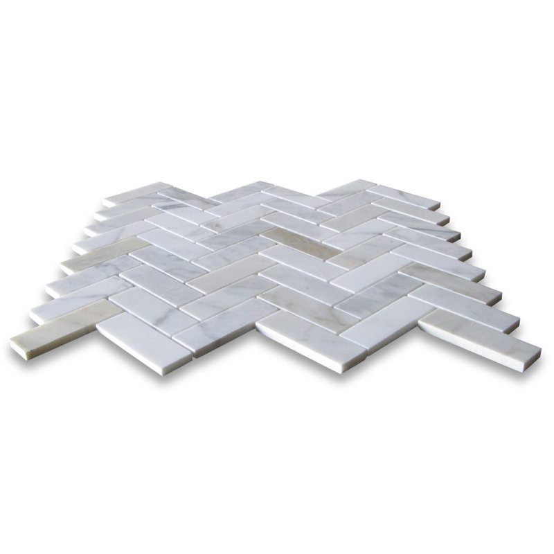 Calacatta 13" x 12" Marble Mosaic Tile, LIght Gray