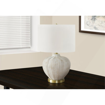 Lighting, 21"H, Table Lamp, Ivory / Cream Shade, Cream Resin, Transitional