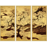 Cherry Trees Triptych 1' Framed Print