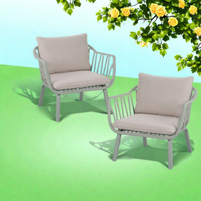 Confortable chaises de patio, ensemble en PP et en fer pour la maison