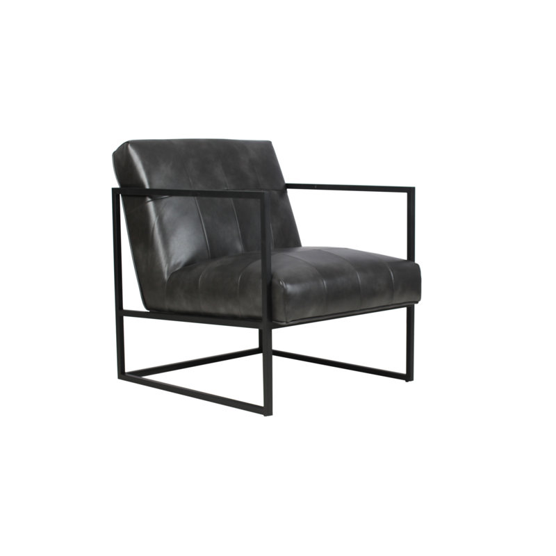Fauteuil Analiese, Similicuir gris anthracite