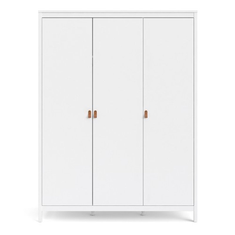 Cynteria 3 Door Manufactured Wood Wardrobe, White