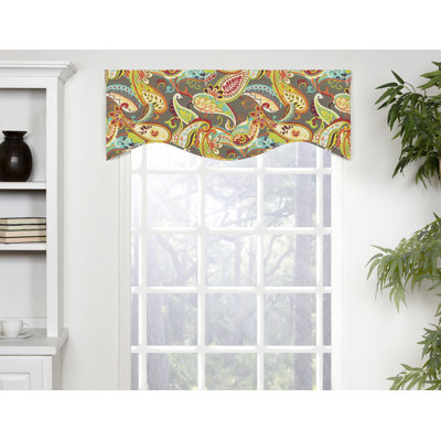 Cotton Paisley Scalloped Window Valance