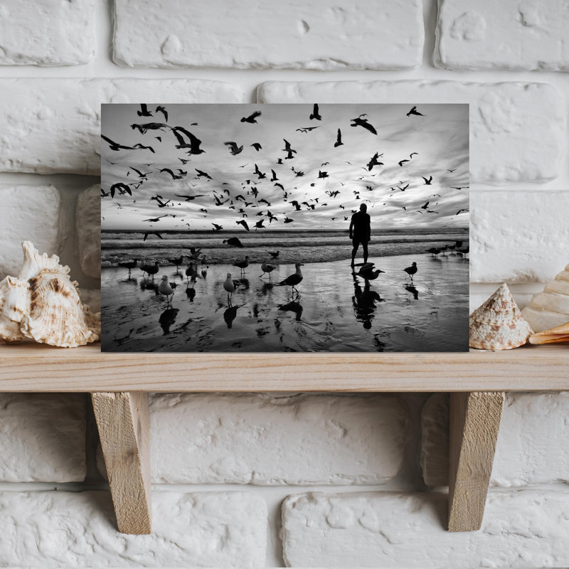 Oiseau de plage solitaire, H 12 po x l 18 po