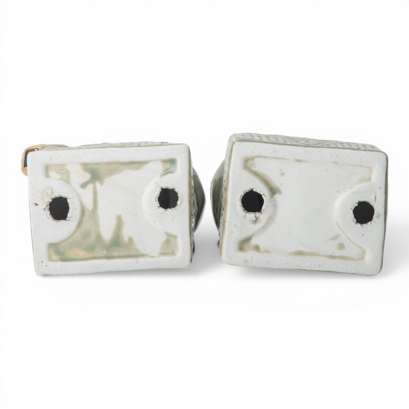 Porcelain Lucky Foo Dogs – Hand-Painted Floral (Set of 2)