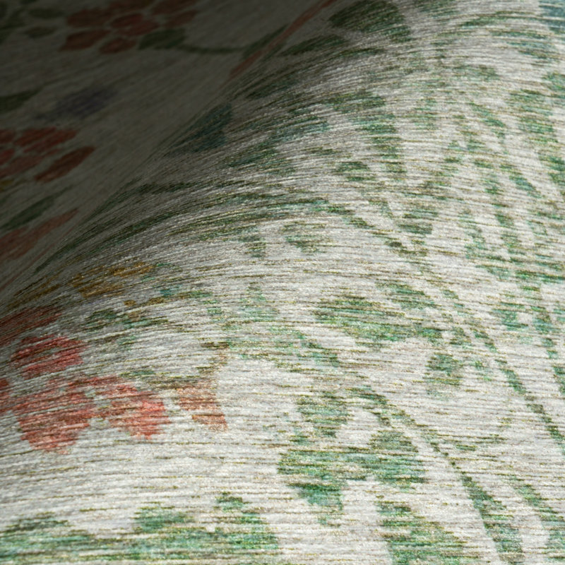  Loreva Floral Transitional Washable Area Rug, Rectangle 6' x 9'