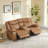 Oversized Manual Reclining Loveseat Sofa with Cupholders-Saddle-120433399