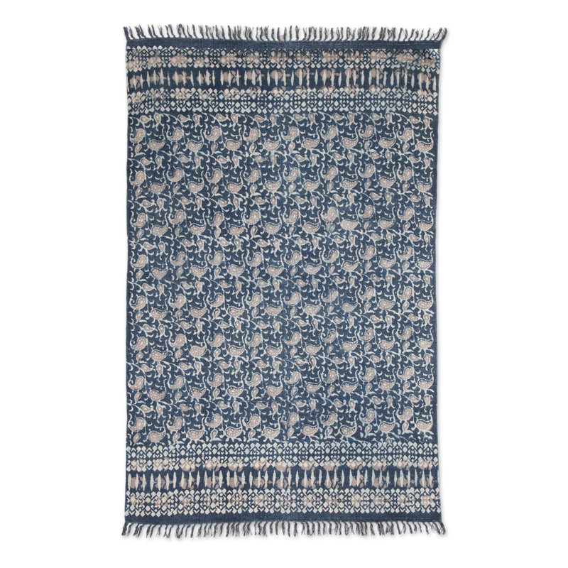 Tapis gris en coton Masim