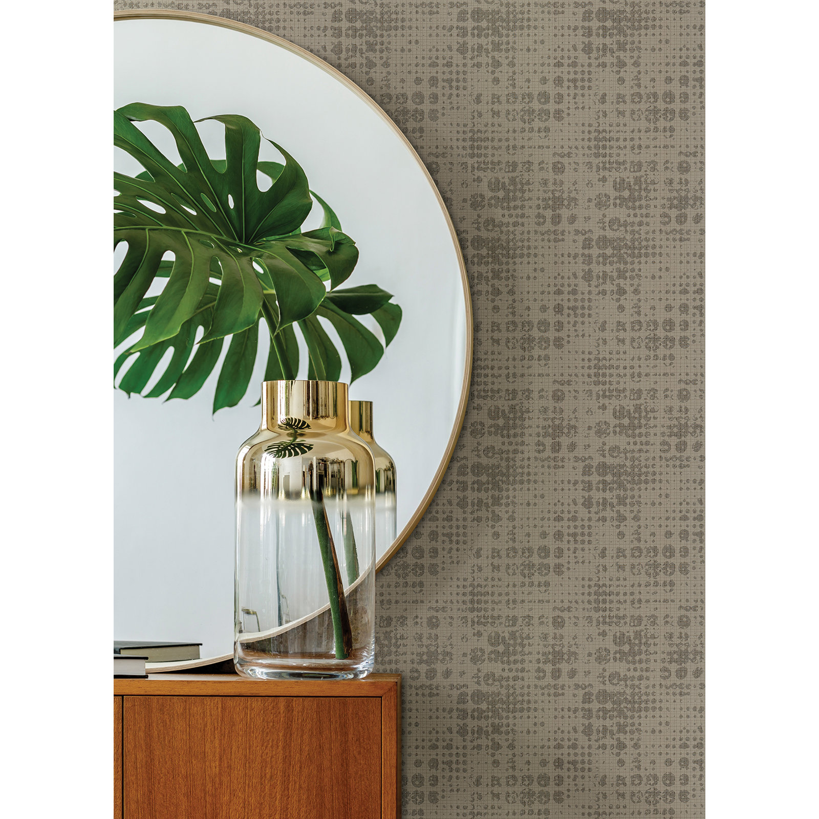 Celeste Modern Geometric Wallpaper, Brown
