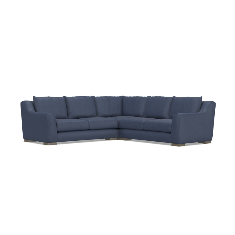 Gabi 5-Piece Fabric Sectional, Blue Polyester, 35" H x  110" W x 110" D, Symmetrical