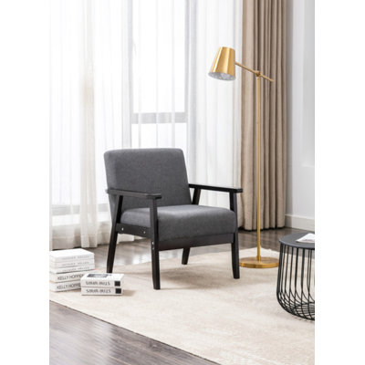 Chaise en tissu de lin gris foncé l 25 po Bahamas