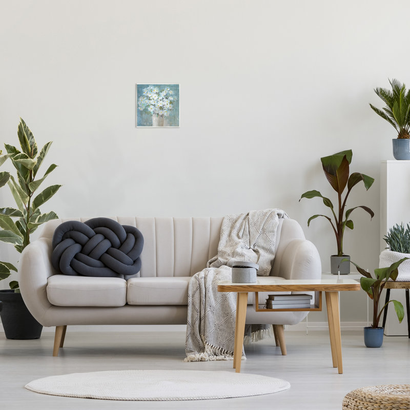 «White Daisy Blooms Abstract Flowers», art mural par Danhui Nai