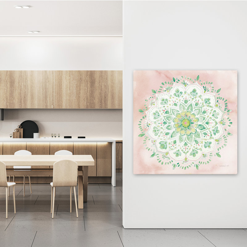 Art bohémien Jaipur V Blush, H 48 po x l 48 po