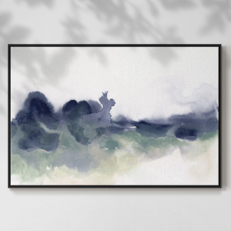 «Lake Fog I», reproduction d'art sur toile, H 27 po x l 41 po x P 2 po, Noir