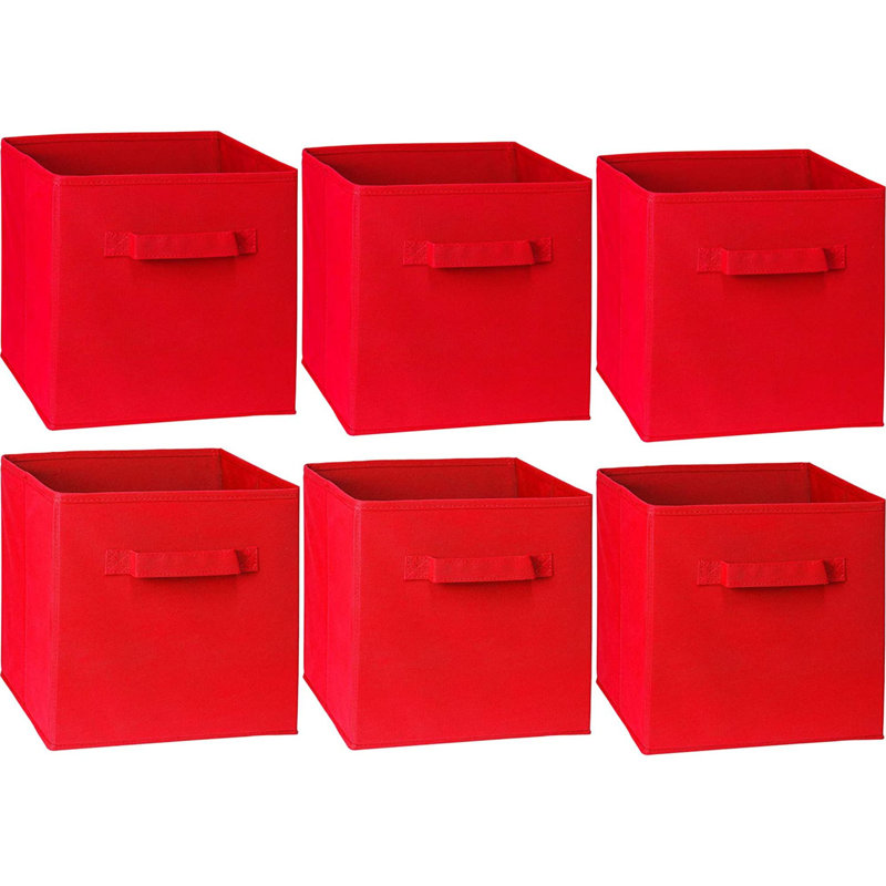 Ensemble de bacs de rangement en tissu, Rouge