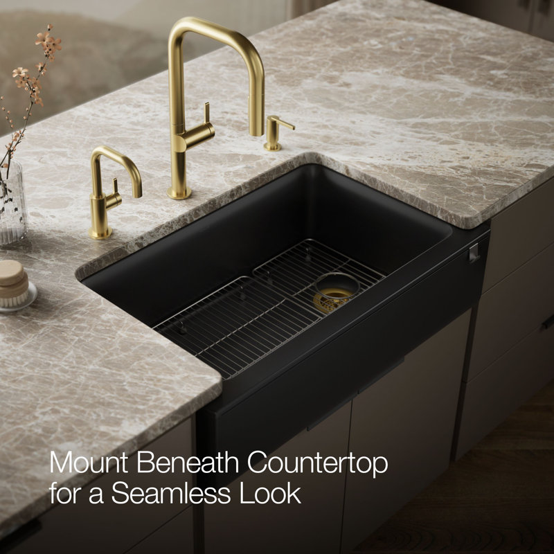 Cairn® Undermount Single-Bowl Farmhouse Kitchen Sink, Black