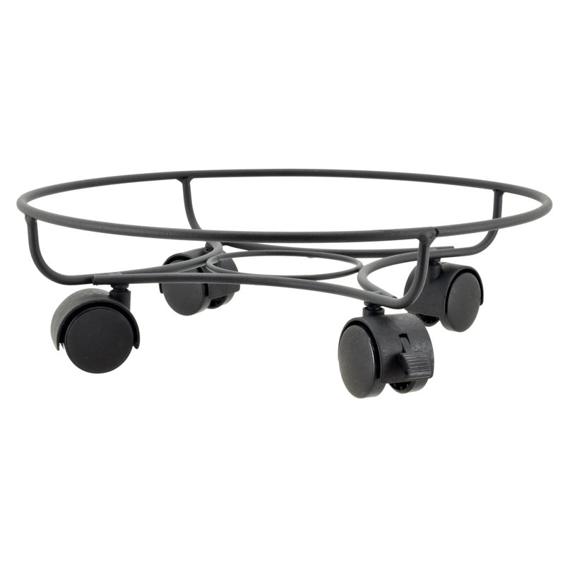 Alphonsus Metal Weather Resistant Caddy Plant Stand, 13.8"