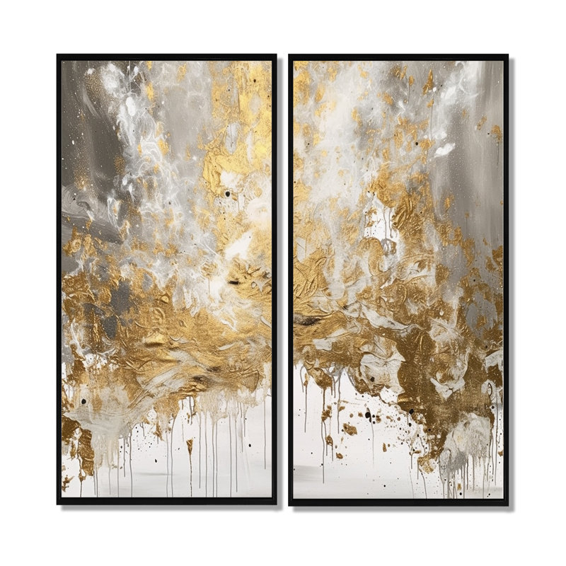 Farnham - art mural blanc, 32" H x 32" W, Black, Impression encadrée flottante