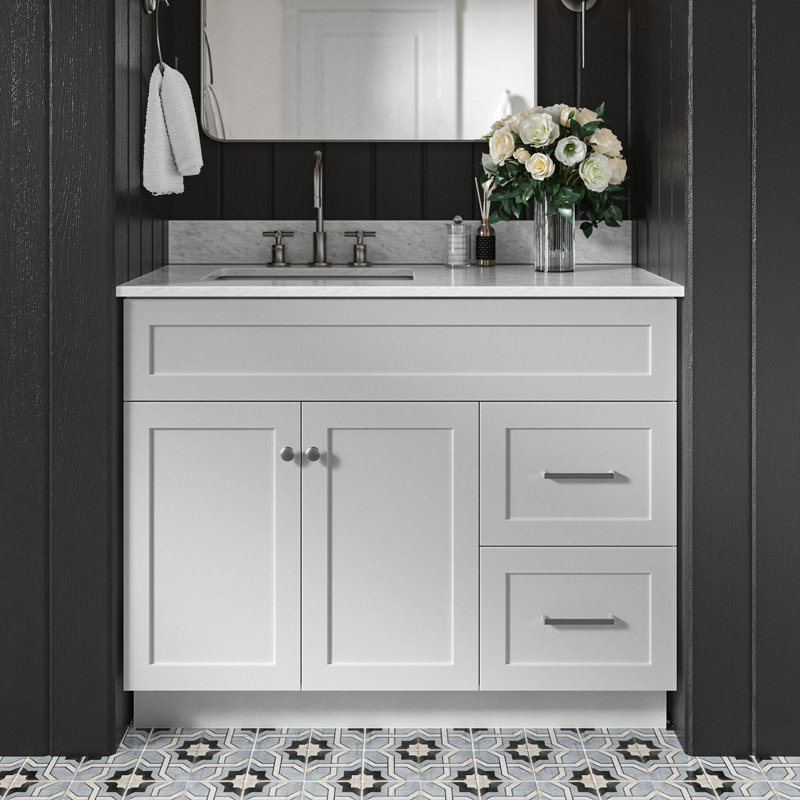 Ensemble de meuble-lavabo simple 43 po Partham, Gris