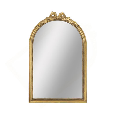 23.6" X 37.3" Baroque Style Gold Arch Mirror