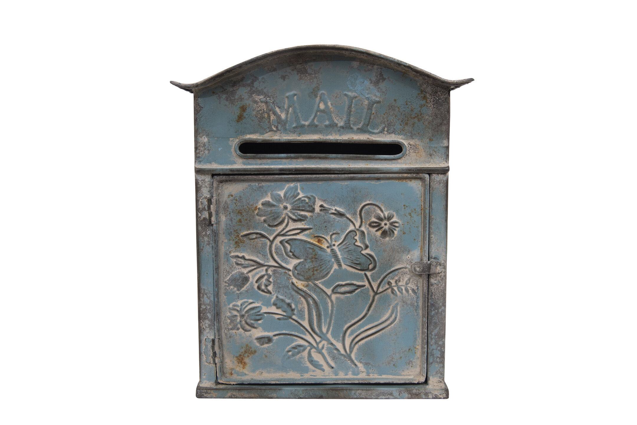 Creative Co-Op Distressed Embossed Tin Wall Mounted Mailbox  Reviews  Wayfair