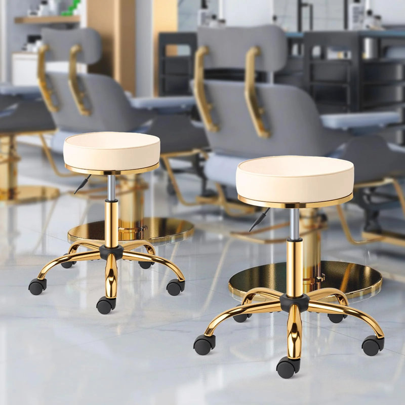 Adjustable Salon Stool, White