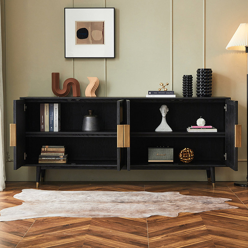 Meuble télé en rotin de style américain, 86.61"