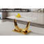 Modern minimalist rectangular glass dining table, 0.4 inches thick, white sticker glass tabletop, gold-plated metal legs. Used in kitchens, restaurants, and living rooms 63"* 35.4 " *30" ,1548