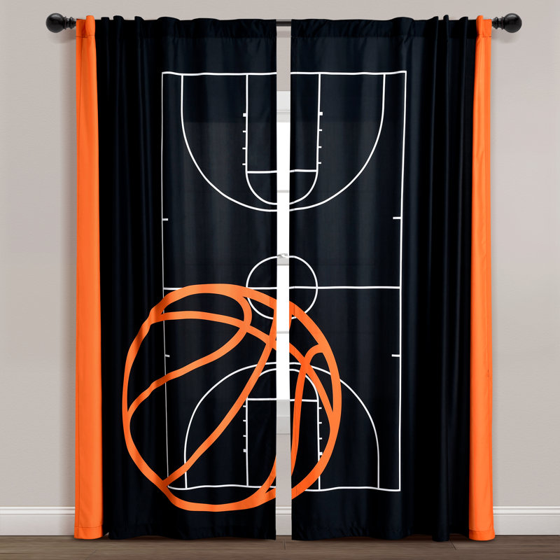 Lush Decor Basketball Game Room Darkening Curtain Panels Pair Drapes (Set of 2)