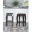 Tabouret de bar et de comptoir en bois avec siège rembourré Stellan-46728561-46728657
