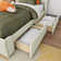 Solid Wood Upholstered Bed with Rectangular Headboard with 2 Drawer Side Storage