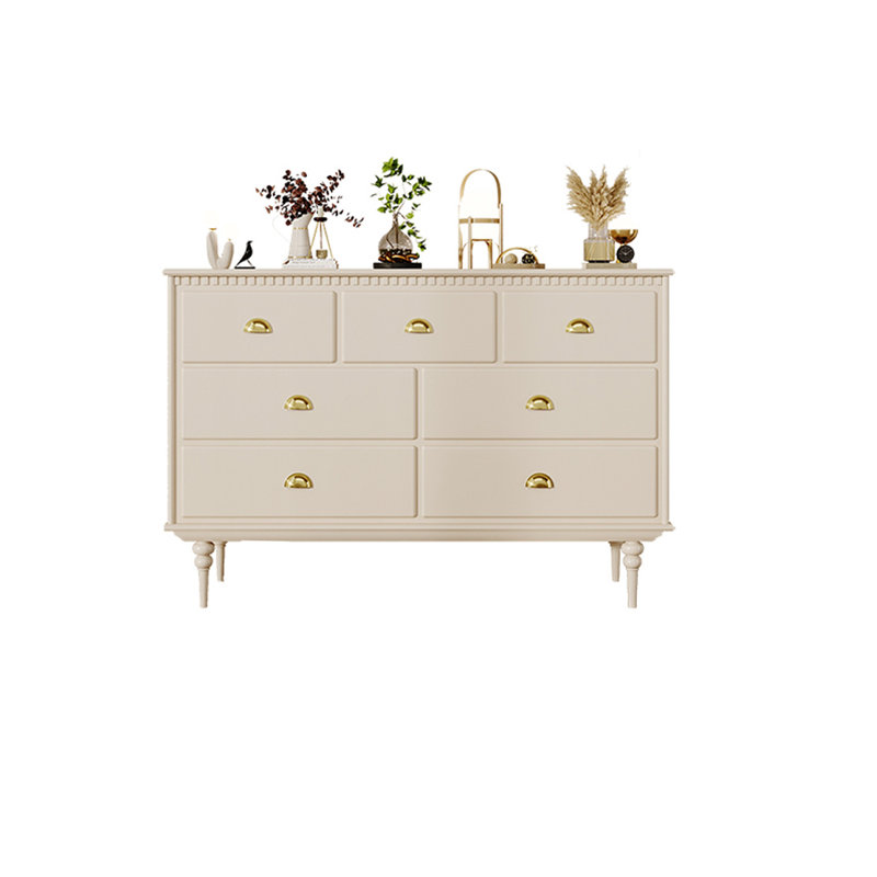 Commode d'appoint de style rétro avec lumière de luxe, Blanc