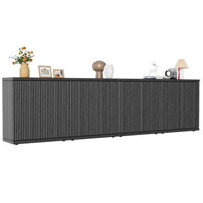 Buffet avec portes cannelées et tablettes réglables de l 123,6 po (ensemble de 4)