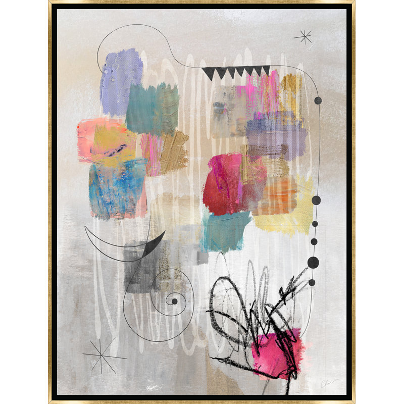 Art mural d'extérieur Sq Biz II, H 33,5 po x l 25,5 po, Pas de tapis, Toile tendue recouverte de verre